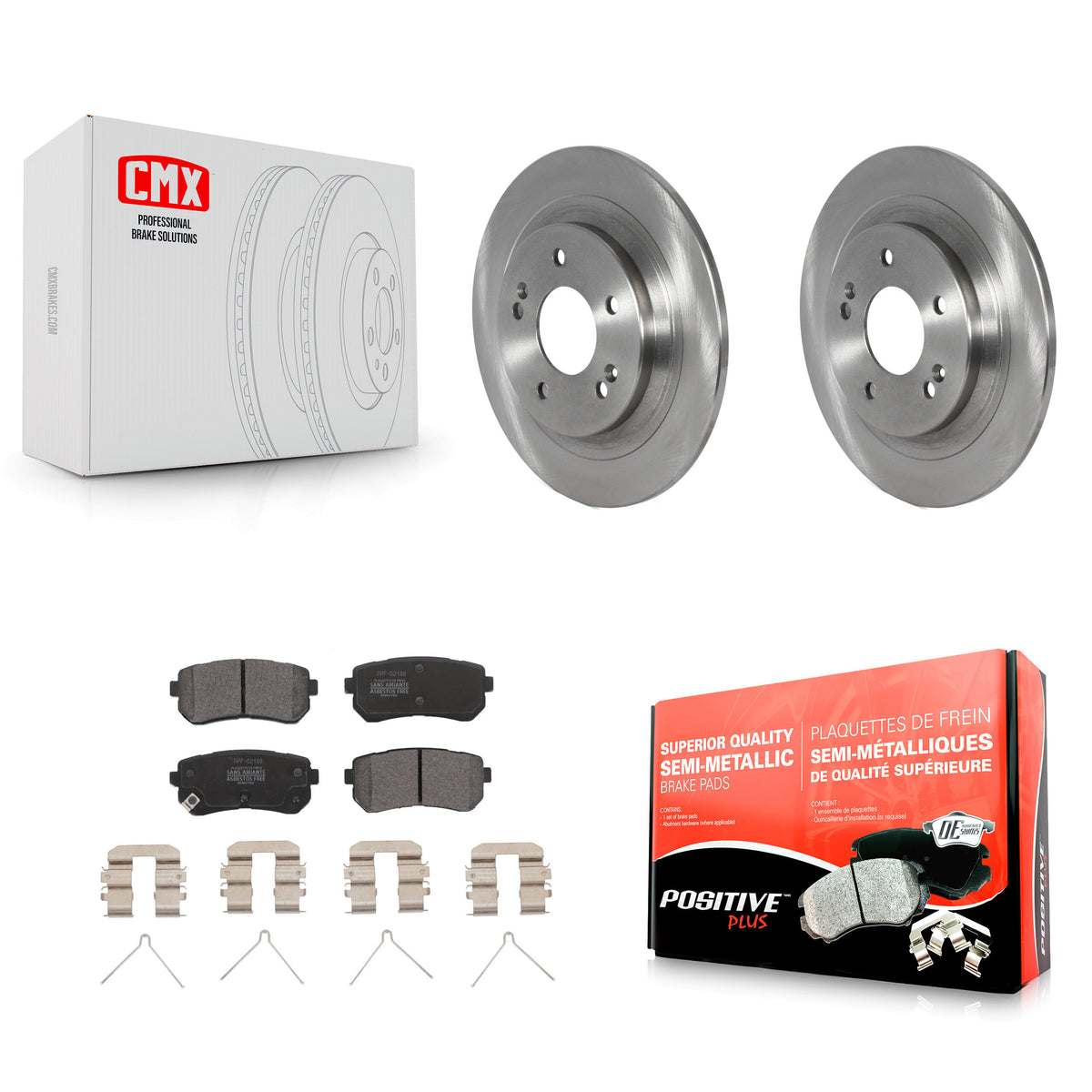 Rear Disc Brake Rotors And Semi-Metallic Pads Kit For Hyundai Kona Kia Seltos K8F-103631