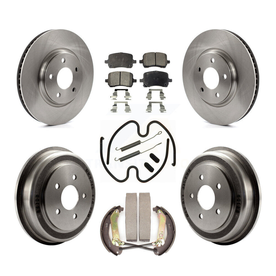 Front Rear Disc Brake Rotors Semi-Metallic Pads And Drum Kit (7Pc) For Chevrolet Malibu K8F-103640