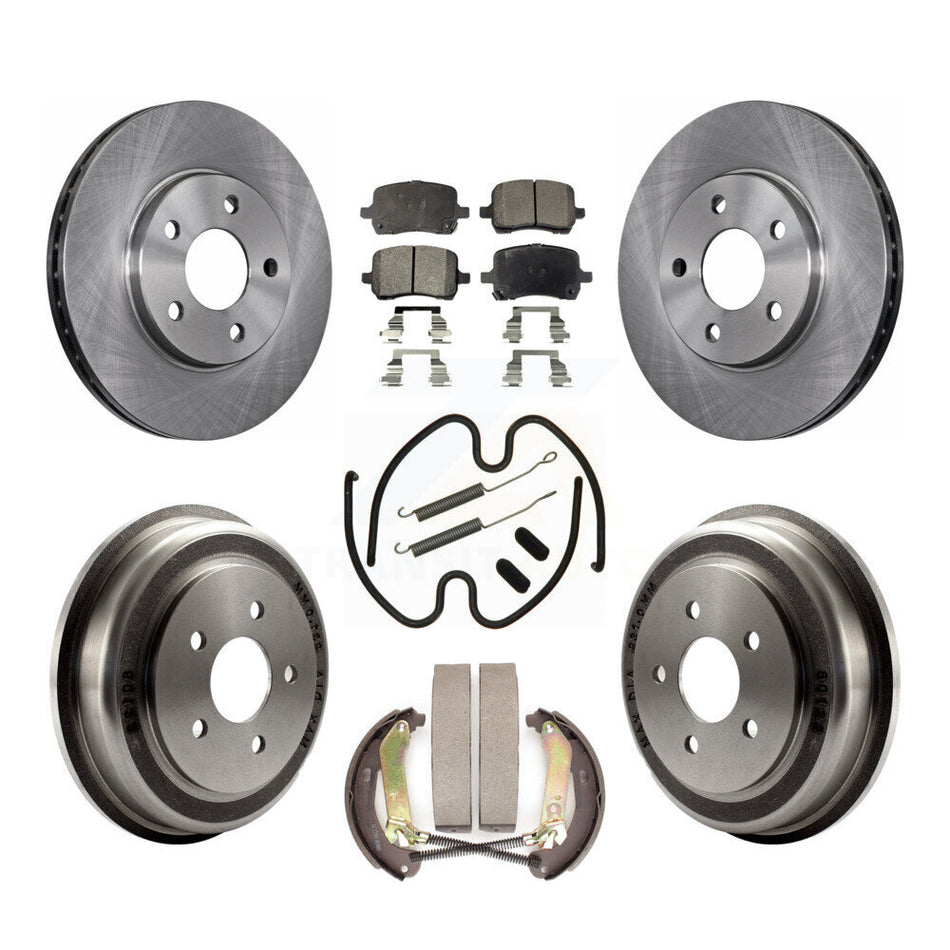 Front Rear Disc Brake Rotors Semi-Metallic Pads And Drum Kit (7Pc) For Chevrolet Malibu K8F-103641