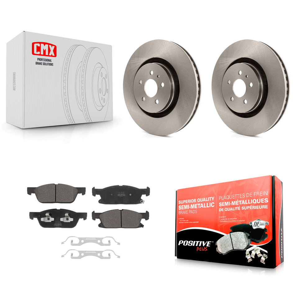 Front Disc Brake Rotor Semi-Metallic Pad Kit For Lincoln Nautilus With Vented Rear Rotors K8F-103650