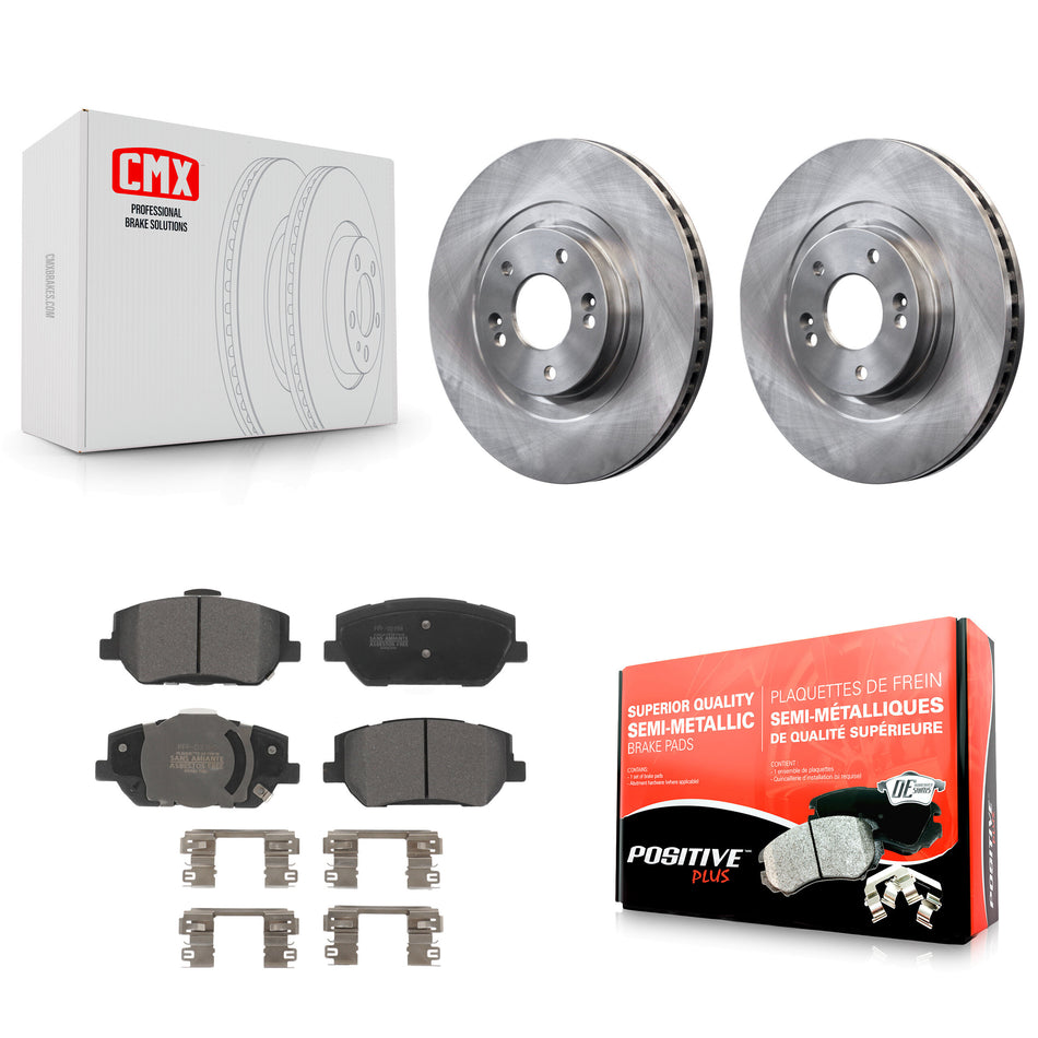 Front Disc Brake Rotors And Semi-Metallic Pads Kit For 2019-2020 Hyundai Santa Fe K8F-103656