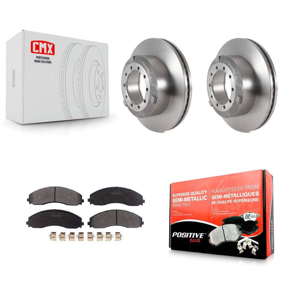 Rear Disc Brake Rotors And Semi-Metallic Pads Kit For Ford F-450 Super Duty F-550 F-600 K8F-103681