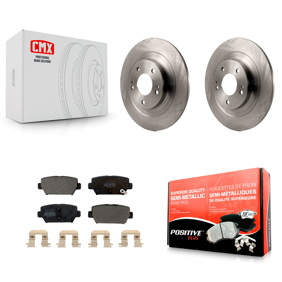 Rear Disc Brake Rotors And Semi-Metallic Pads Kit For Mitsubishi Eclipse Cross With Manual Parking K8F-103682