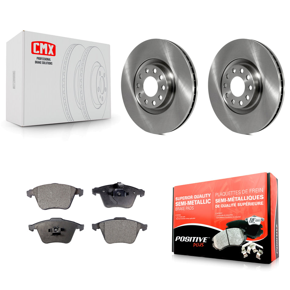 Front Disc Brake Rotors And Semi-Metallic Pads Kit For 2002-2004 Audi A6 Quattro With 321mm Diameter Rotor Single Piston Caliper K8F-103685