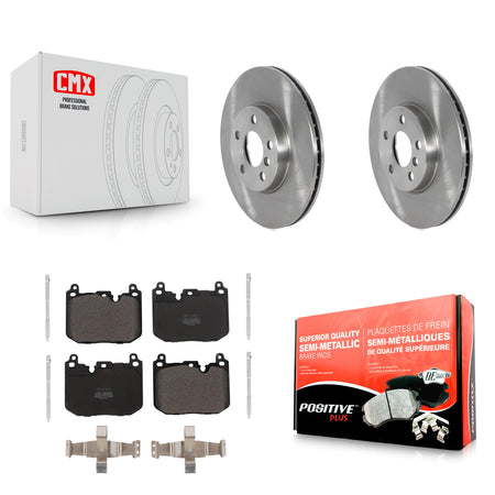 Front Brake Rotors Semi-Metallic Pad Kit For 17-20 Mini Cooper Clubman With Sport Package K8F-103707