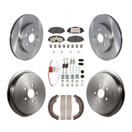 Front Rear Disc Brake Rotor Semi-Metallic Pad Drum Kit (7Pc) For 2019 Toyota Corolla 2.0L K8F-103725