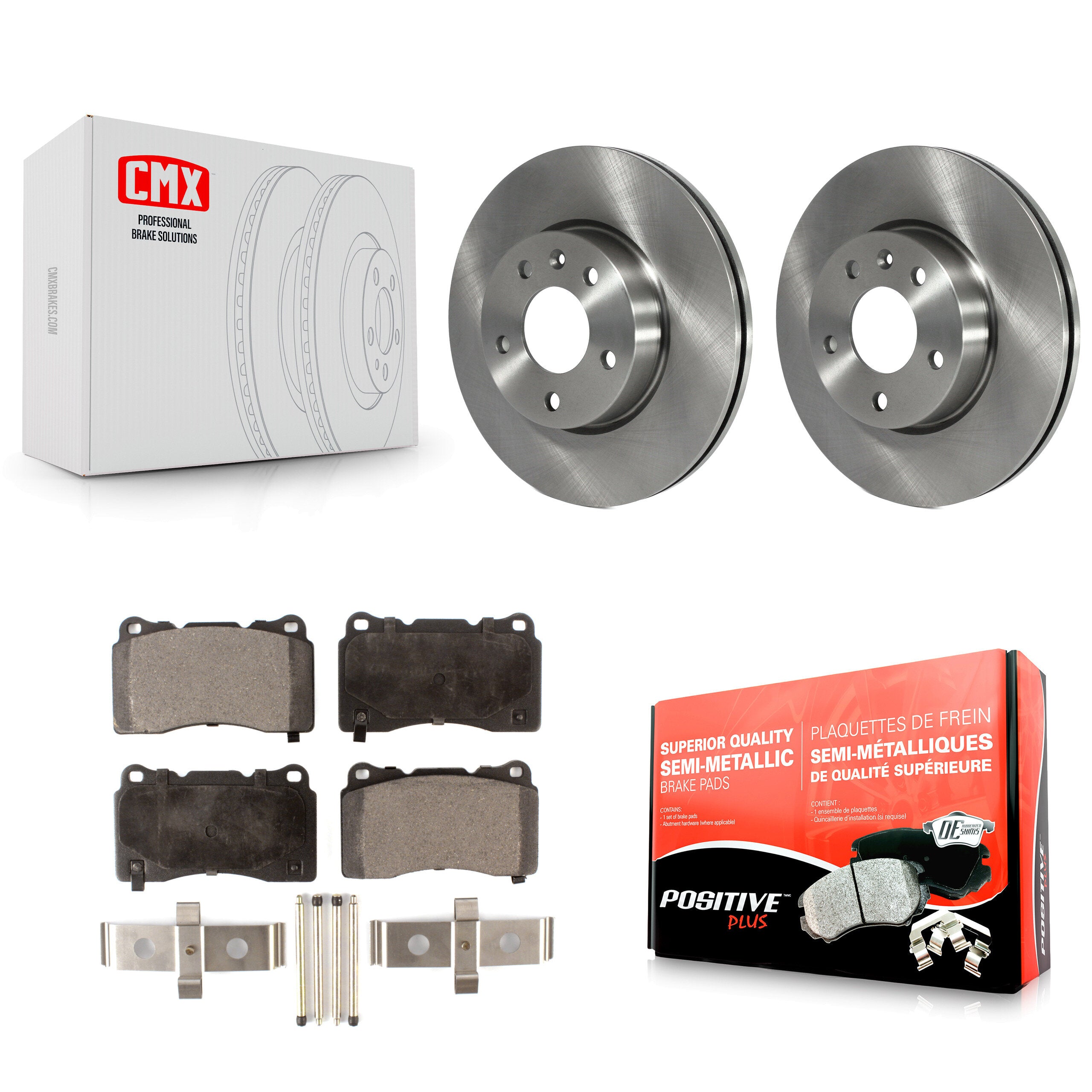 Front Disc Brake Rotors And Semi-Metallic Pads Kit For 2019 Cadillac ATS Base K8F-103739