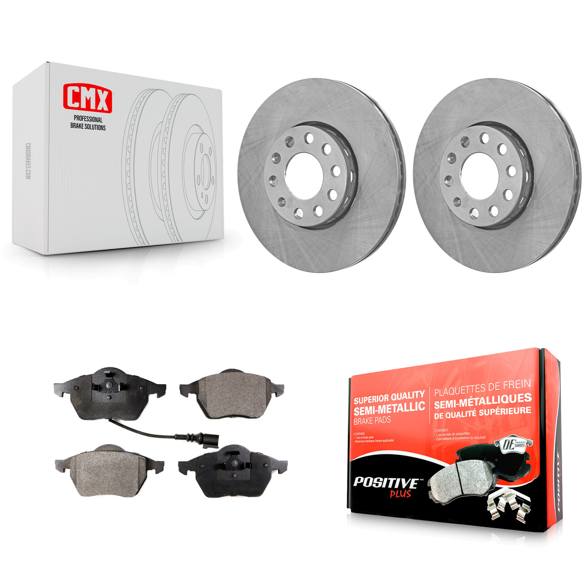 Front Disc Brake Rotors And Semi-Metallic Pads Kit For Audi A6 Quattro 100 K8F-103743