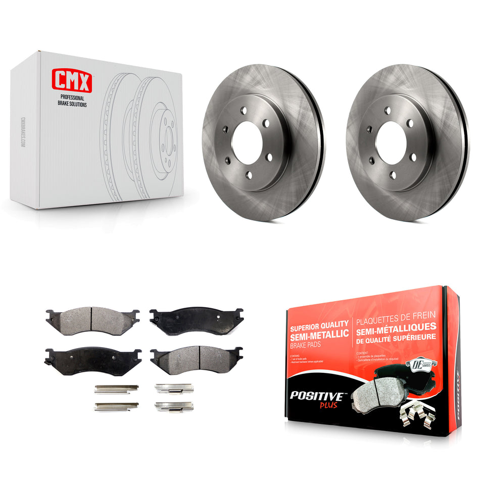 Front Disc Brake Rotor And Semi-Metallic Pad Kit For 2002 Lincoln Navigator From 03 19 02 K8F-103745