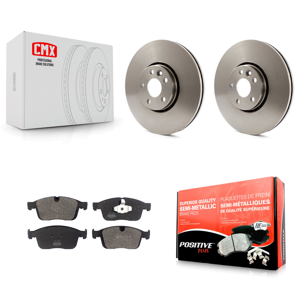 Front Brake Rotor Semi-Metallic Pad Kit For 17 Volvo XC60 With 328mm Diameter K8F-103747