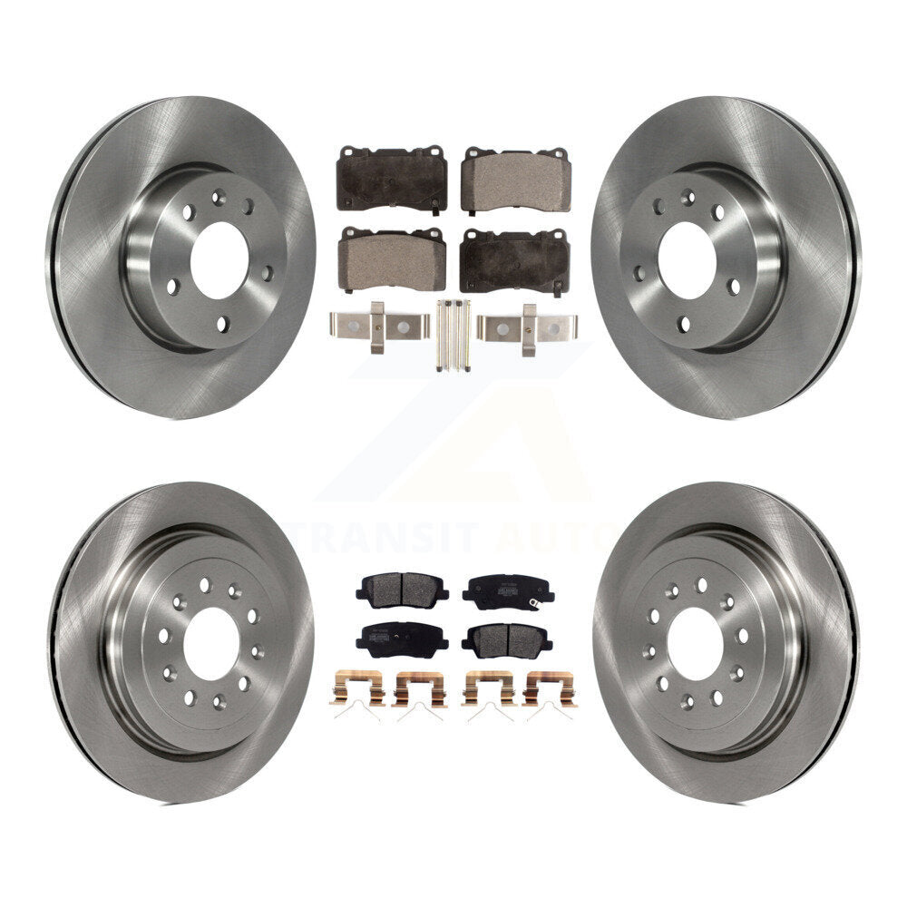 Front Rear Disc Brake Rotors And Semi-Metallic Pads Kit For 2019 Cadillac ATS Base K8F-103753