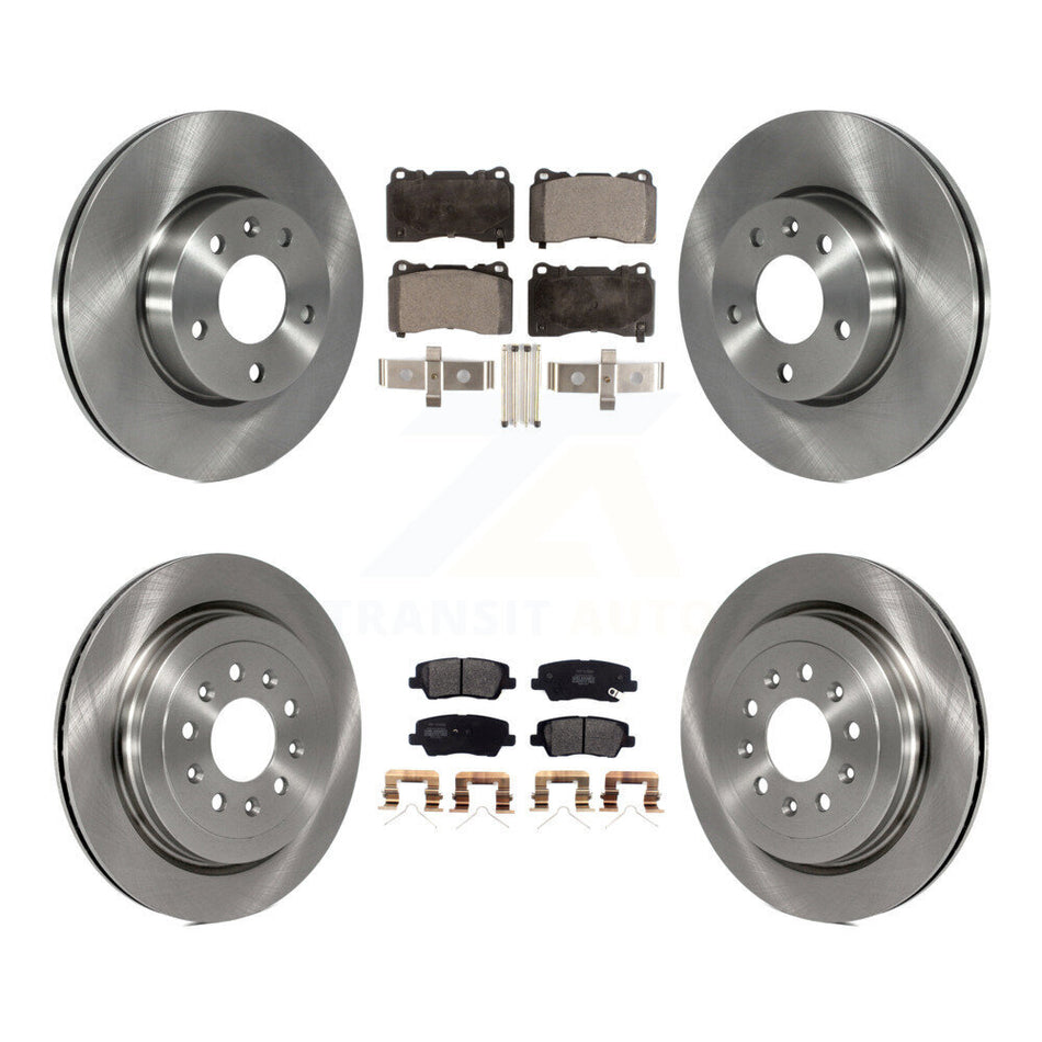 Front Rear Disc Brake Rotors And Semi-Metallic Pads Kit For 2019 Cadillac ATS Base K8F-103753