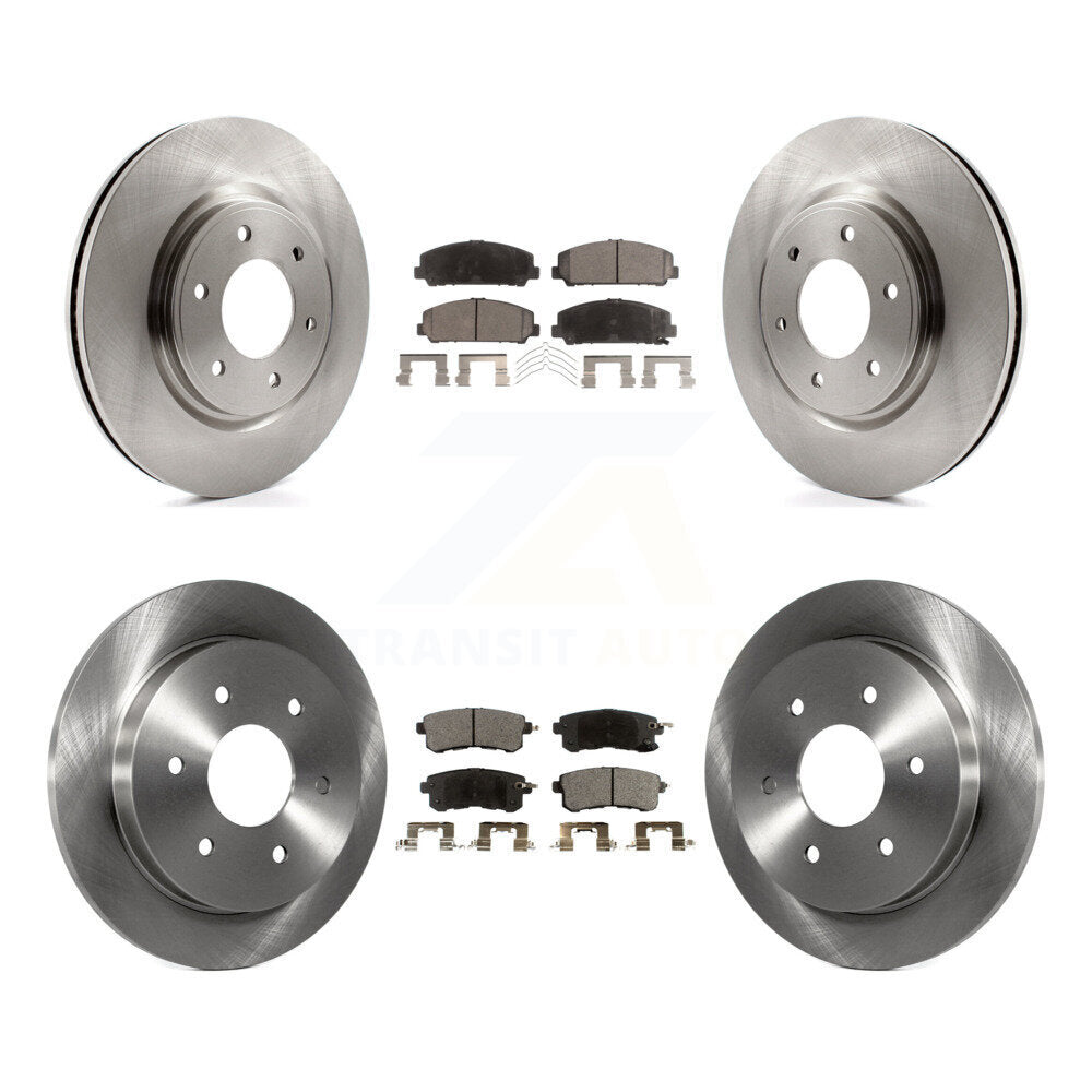 Front Rear Brake Rotor Semi-Metallic Pad Kit For 2017-2019 Nissan Armada With Solid K8F-103759