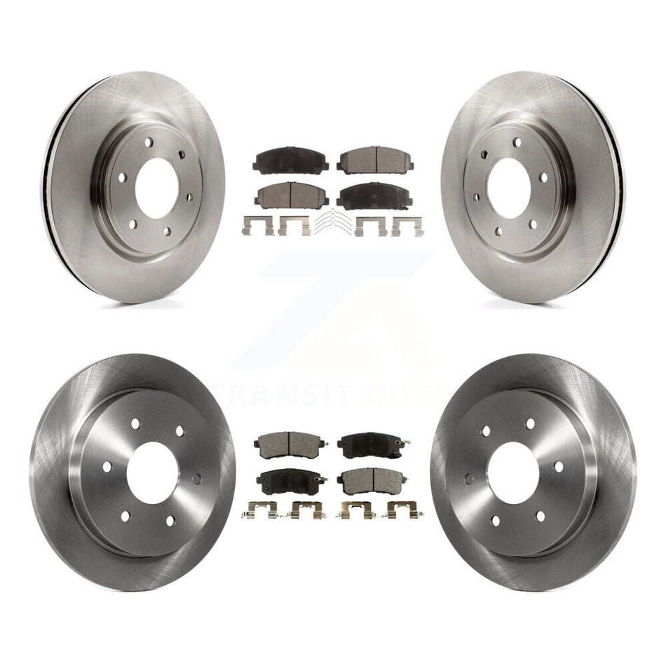 Front Rear Brake Rotor Semi-Metallic Pad Kit For 2017-2019 Nissan Armada With Solid K8F-103759