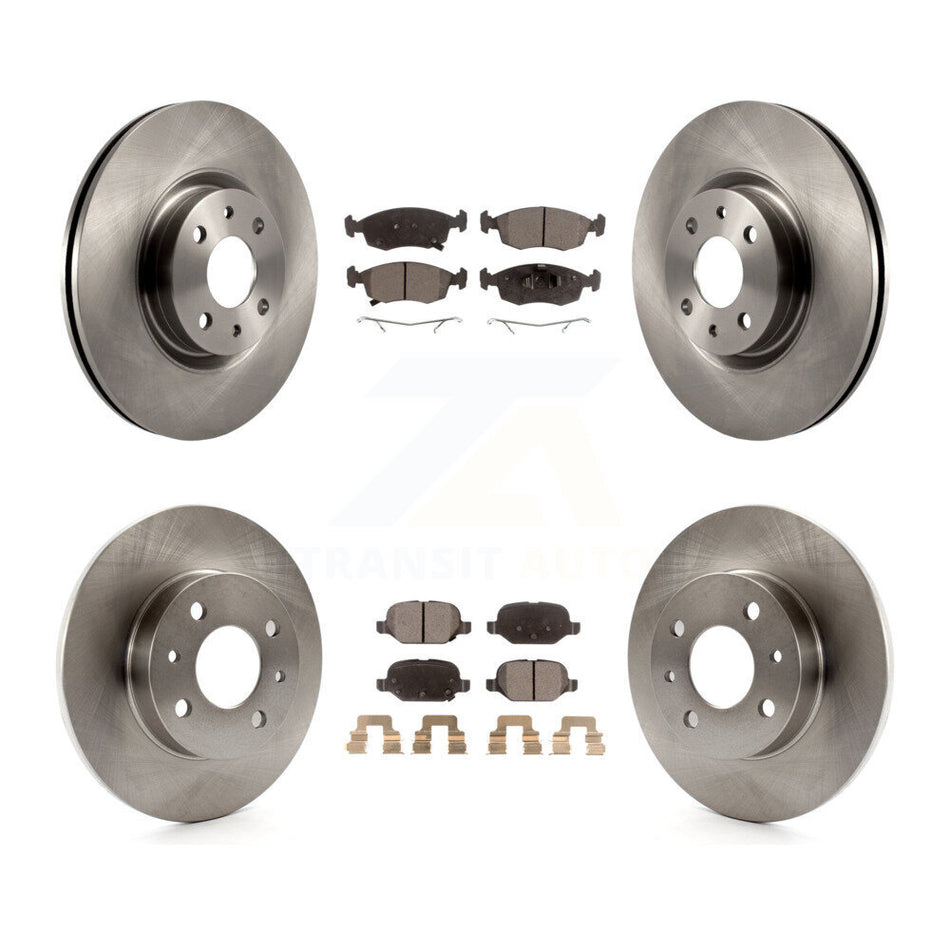 Front Rear Disc Brake Rotors And Semi-Metallic Pads Kit For Fiat 500 K8F-103760