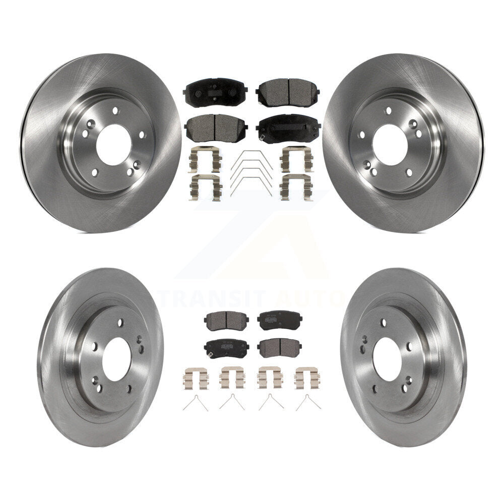 Front Rear Disc Brake Rotors And Semi-Metallic Pads Kit For Hyundai Kona Kia Seltos K8F-103764