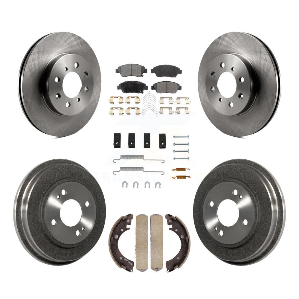 Front Rear Brake Rotor Semi-Metallic Pad Drum Kit (7Pc) For Honda Civic With 4 Lug Wheels K8F-103781