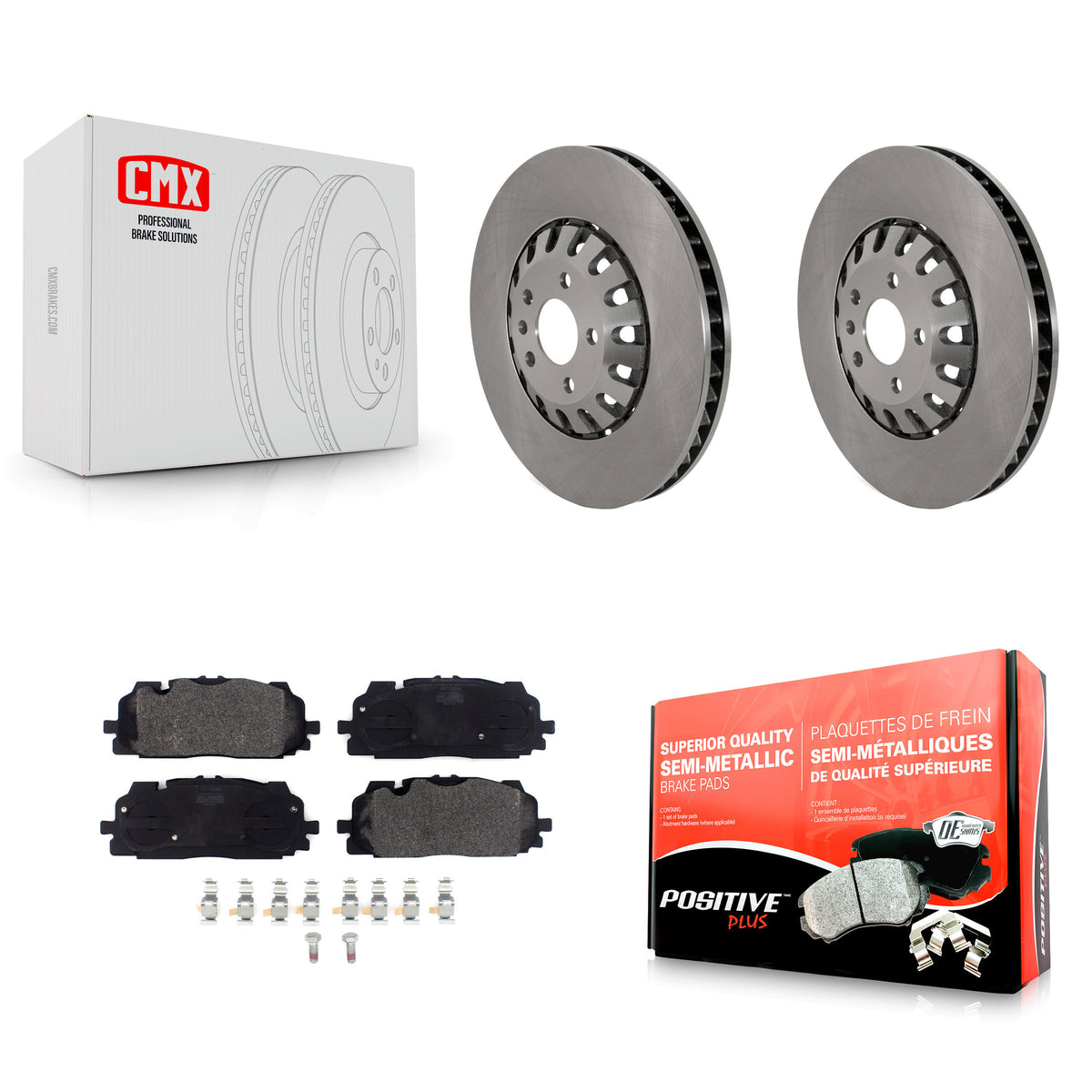Front Disc Brake Rotors & Semi-Metallic Pad Kit For Audi Q7 Q8 A6 Quattro A7 Sportback A8 K8F-103798