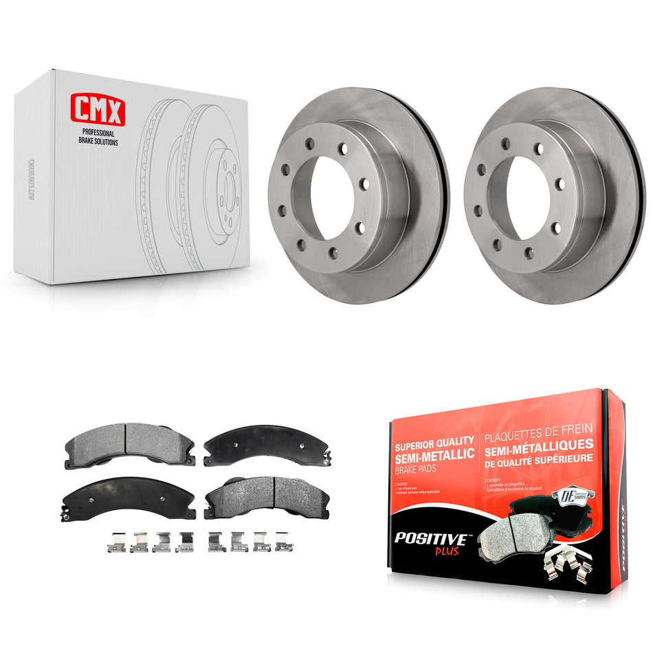 Rear Brake Rotors & Semi-Metallic Pad Kit For Chevrolet Express 4500 3.20" Overall Height K8F-103836