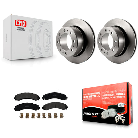 Rear Disc Brake Rotors Semi-Metallic Pad Kit For 2020-2021 Ram 3500 With Dual Wheels K8F-103840
