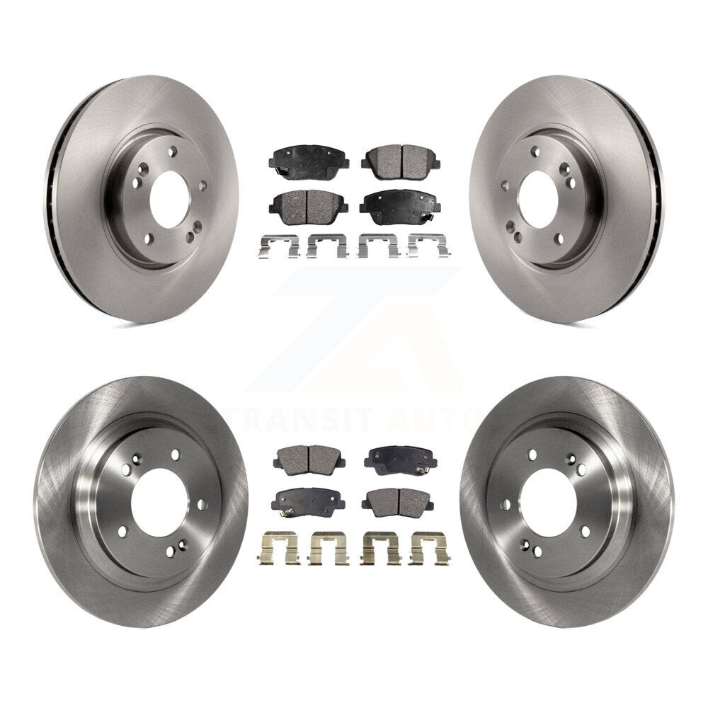 Front Rear Disc Brake Rotors And Semi-Metallic Pads Kit For Hyundai Sonata K8F-103864