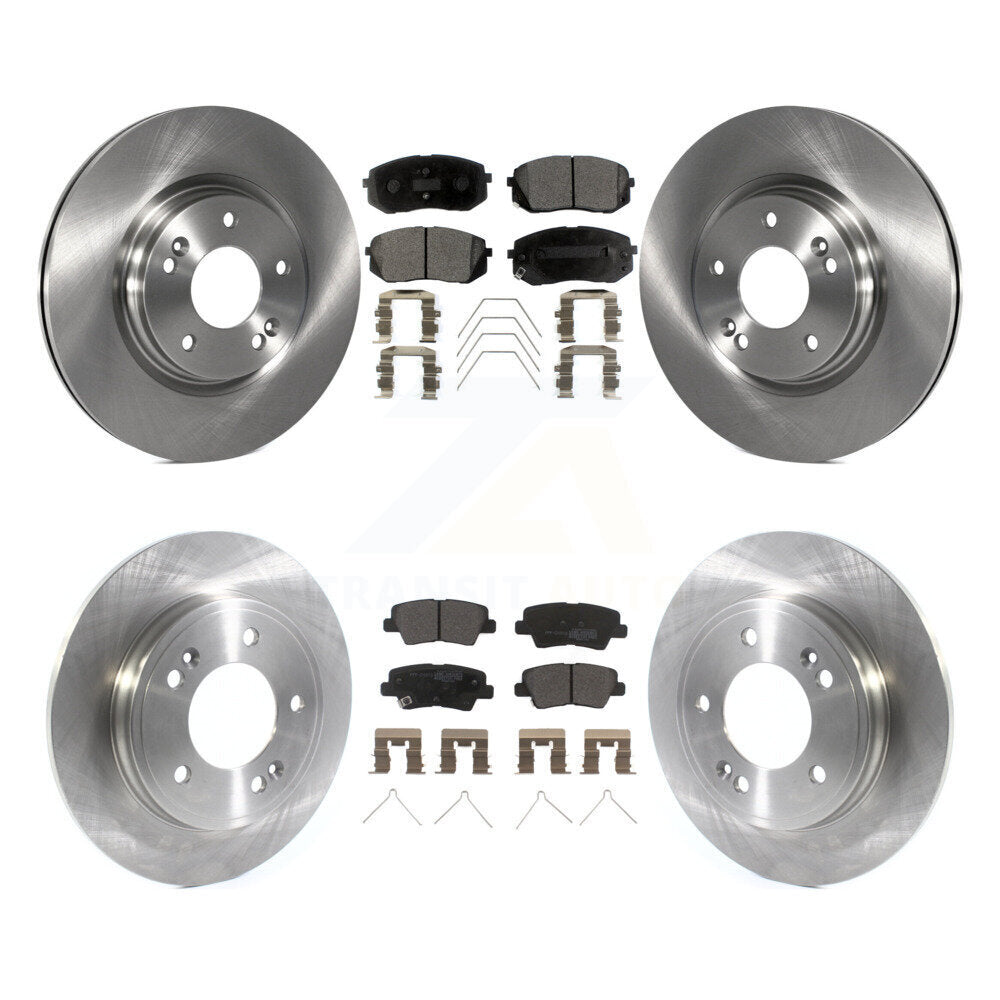 Front Rear Disc Brake Rotor & Semi-Metallic Pad Kit For Kia Forte Hyundai Veloster Forte5 K8F-103869