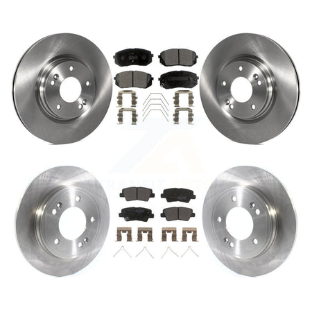 Front Rear Disc Brake Rotor & Semi-Metallic Pad Kit For Kia Forte Hyundai Veloster Forte5 K8F-103869