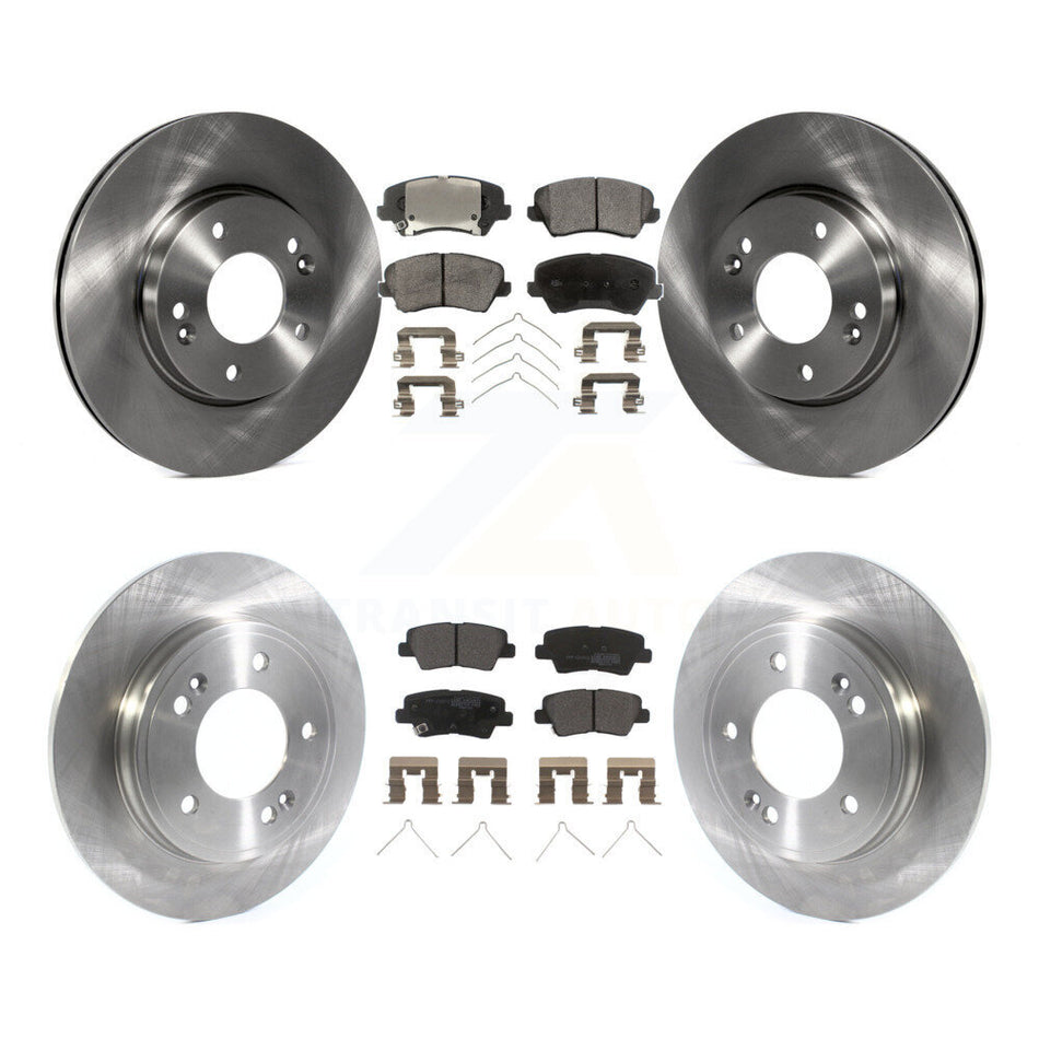 Front Rear Brake Rotor And Semi-Metallic Pad Kit For Hyundai Veloster Naturally Aspirated K8F-103870