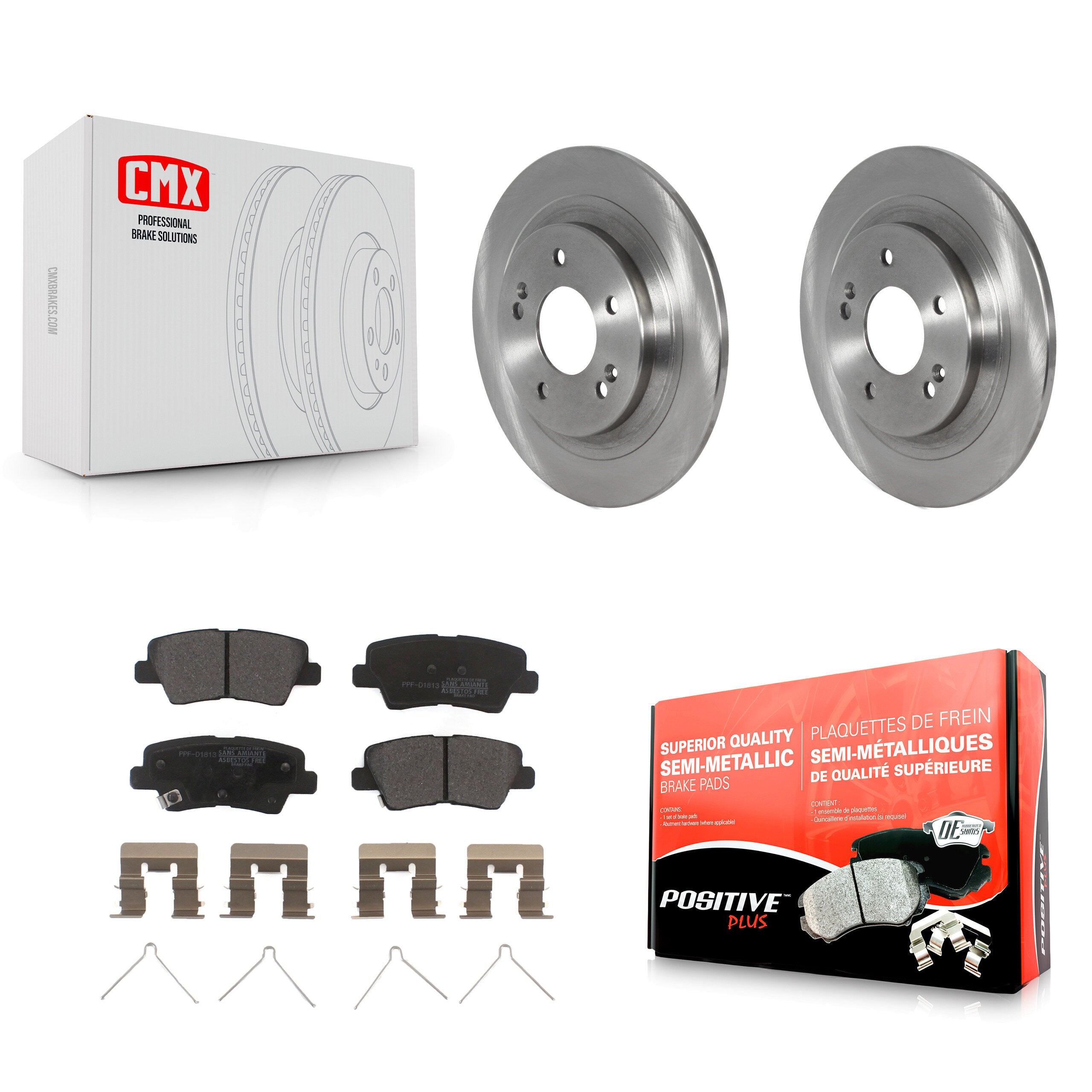 Rear Brake Rotor Semi-Metallic Pad Kit For 22-23 Hyundai Kona With Electric Parking K8F-103901
