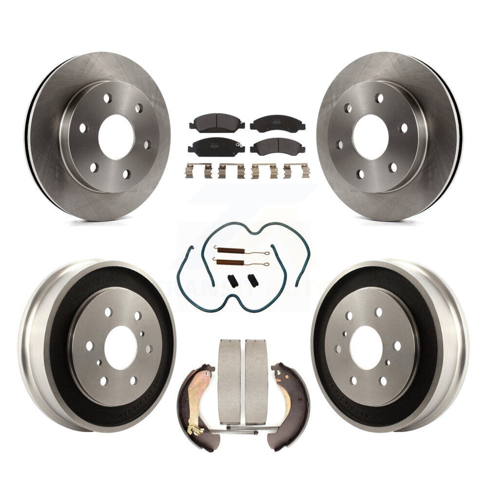 Front Rear Disc Brake Rotors Semi-Metallic Pads And Drum Kit (7Pc) For GMC Sierra 1500 K8F-103909