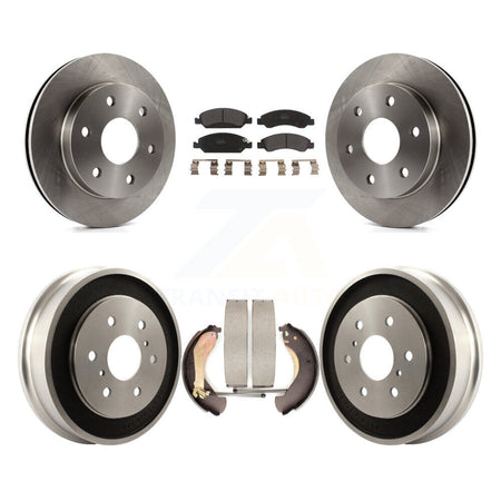 Front Rear Brake Rotor Semi-Metallic Pad Drum Kit For 07 GMC Sierra 1500 Disc rear brakes K8F-103911