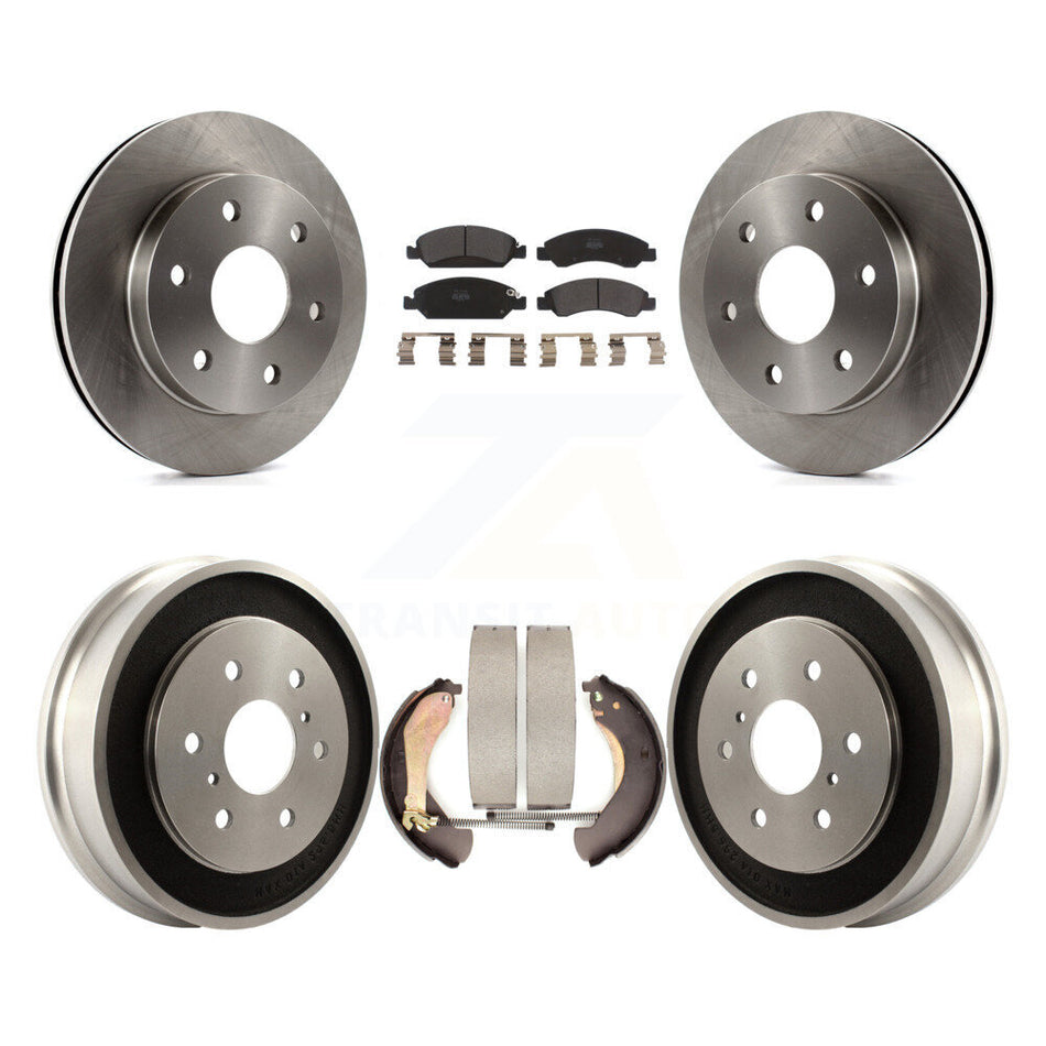 Front Rear Brake Rotor Semi-Metallic Pad Drum Kit For 07 GMC Sierra 1500 Disc rear brakes K8F-103911