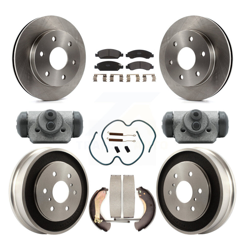 Front Rear Disc Brake Rotors Semi-Metallic Pads And Drum Kit (9Pc) For GMC Sierra 1500 K8F-103913
