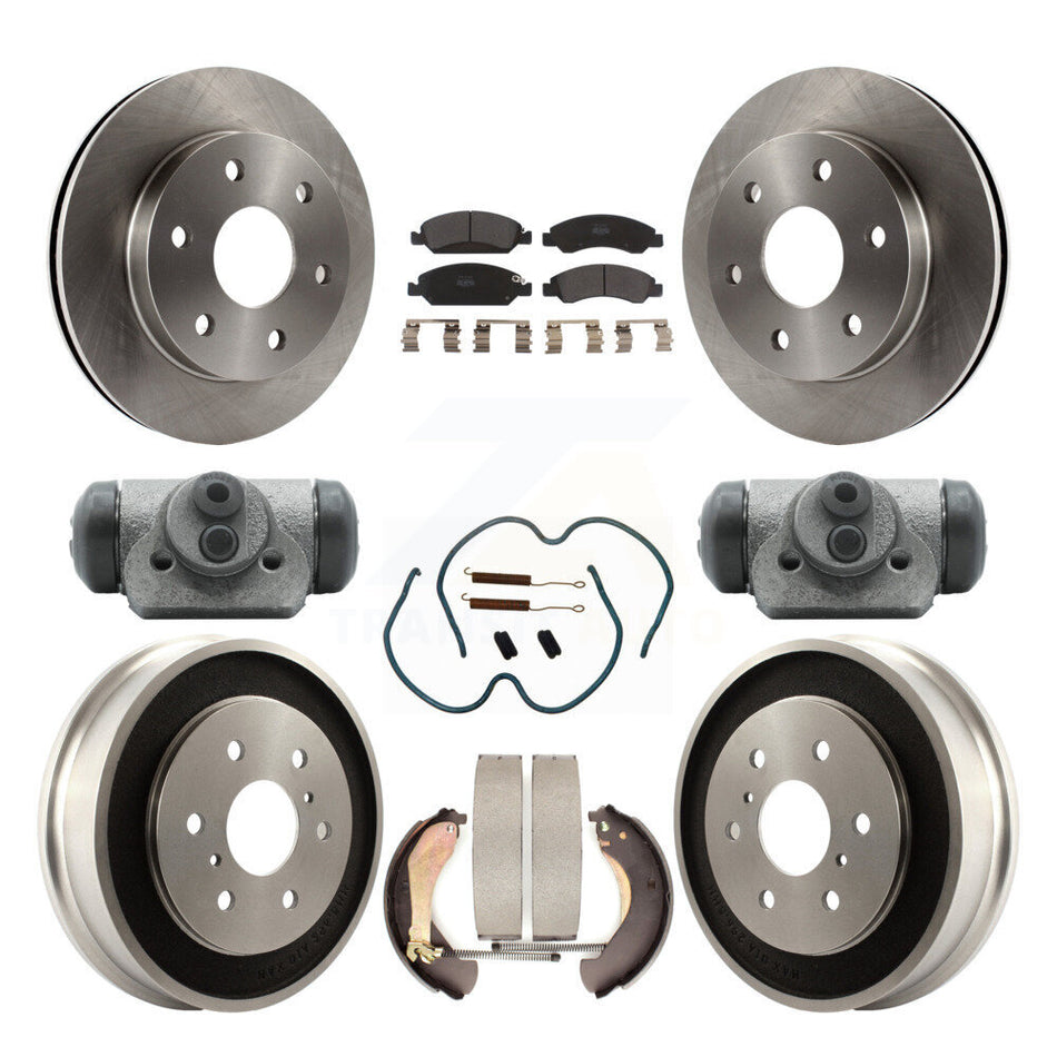 Front Rear Disc Brake Rotors Semi-Metallic Pads And Drum Kit (9Pc) For GMC Sierra 1500 K8F-103913