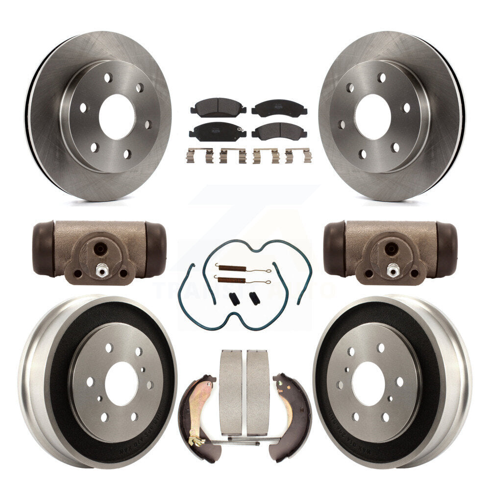 Front Rear Disc Brake Rotors Semi-Metallic Pads And Drum Kit (9Pc) For GMC Sierra 1500 K8F-103914