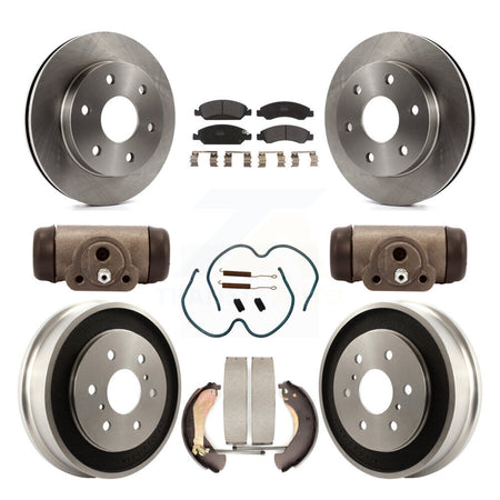 Front Rear Disc Brake Rotors Semi-Metallic Pads And Drum Kit (9Pc) For GMC Sierra 1500 K8F-103914