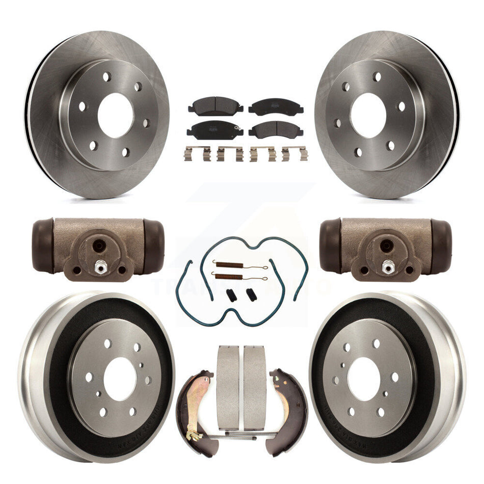 Front Rear Disc Brake Rotors Semi-Metallic Pads And Drum Kit (9Pc) For GMC Sierra 1500 K8F-103914