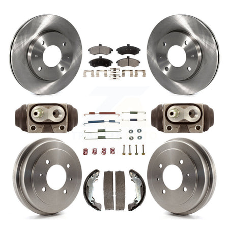 Front Rear Disc Brake Rotors Semi-Metallic Pads And Drum Kit (9Pc) For Hyundai Elantra K8F-103915