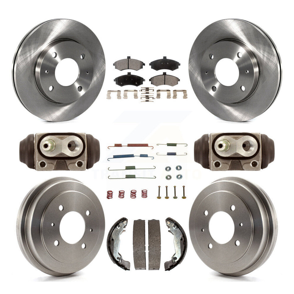 Front Rear Disc Brake Rotors Semi-Metallic Pads And Drum Kit (9Pc) For Hyundai Elantra K8F-103915