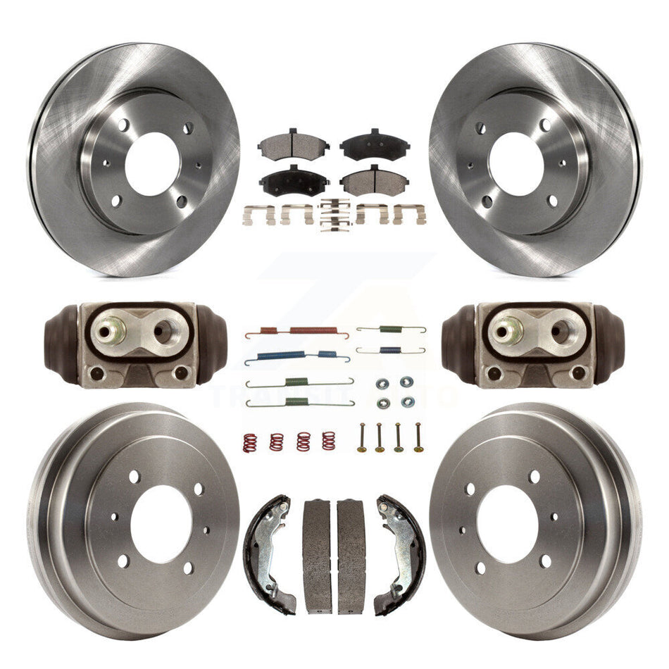 Front Rear Disc Brake Rotors Semi-Metallic Pads And Drum Kit (9Pc) For Hyundai Elantra K8F-103915