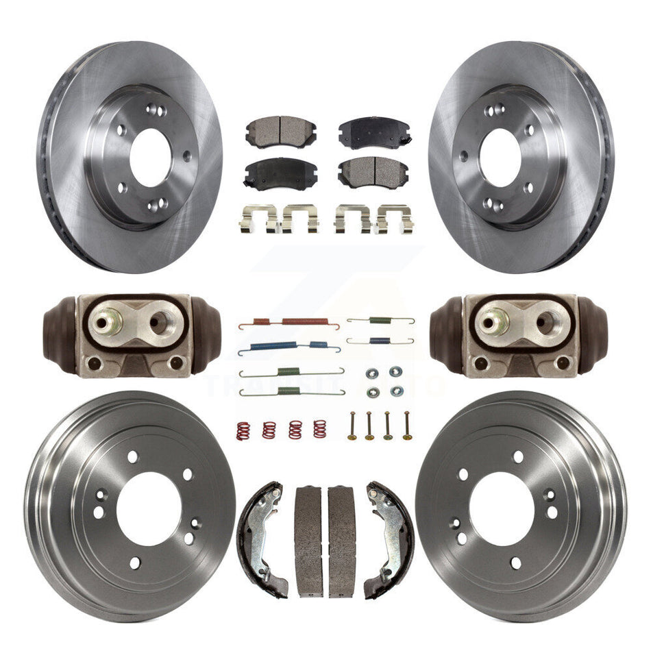 Front Rear Disc Brake Rotors Semi-Metallic Pads And Drum Kit (9Pc) For Hyundai Elantra K8F-103917