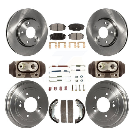Front Rear Disc Brake Rotors Semi-Metallic Pads And Drum Kit (9Pc) For Hyundai Elantra K8F-103918