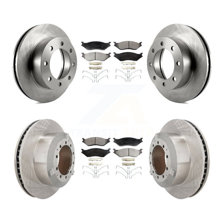 Front Rear Brake Rotors Semi-Metallic Pad Kit For Ford F-450 Super Duty With 8 Lug Wheels K8F-103933