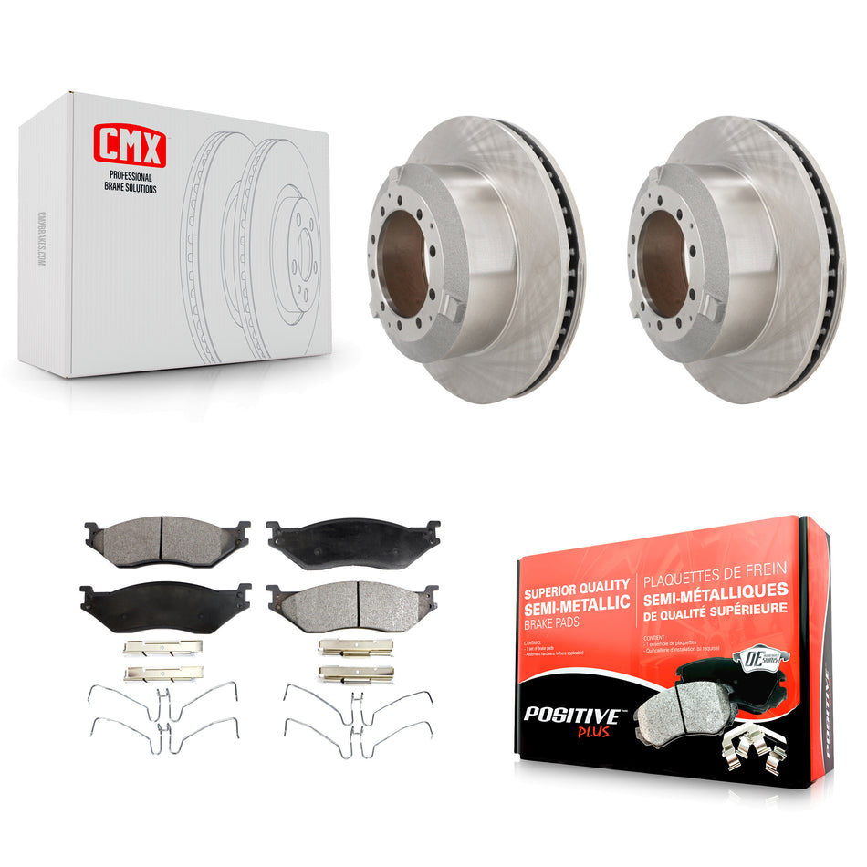 Rear Brake Rotor & Semi-Metallic Pad Kit For Ford F-450 Super Duty F-550 International IC K8F-103948