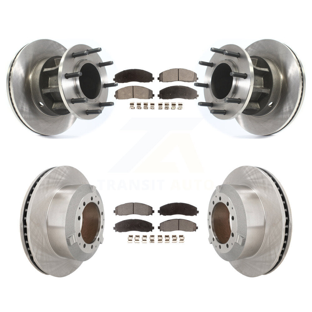 Front Rear Disc Brake Rotors And Semi-Metallic Pads Kit For Ford F-350 Super Duty K8F-103950