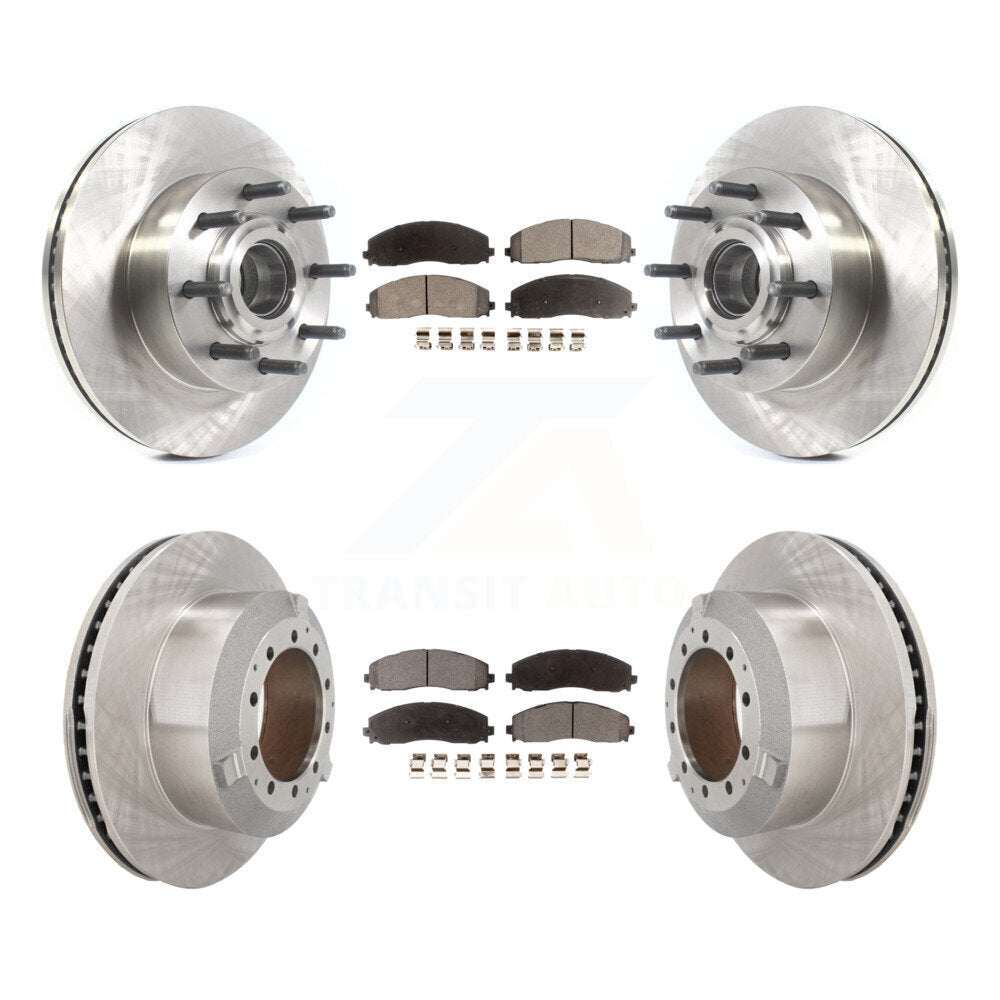 Front Rear Disc Brake Rotors And Semi-Metallic Pads Kit For Ford F-350 Super Duty K8F-103951
