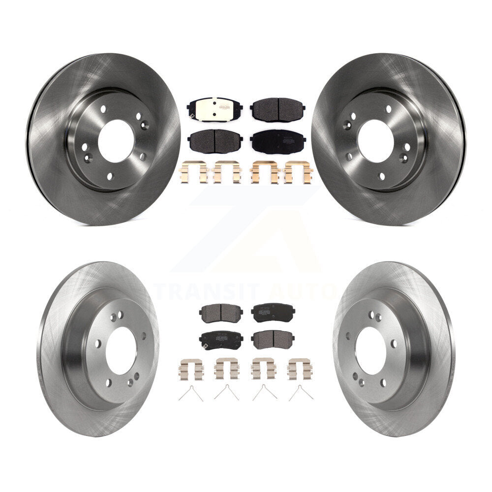 Front Rear Brake Rotor & Semi-Metallic Pad Kit For Hyundai Kona With Manual Parking K8F-103957