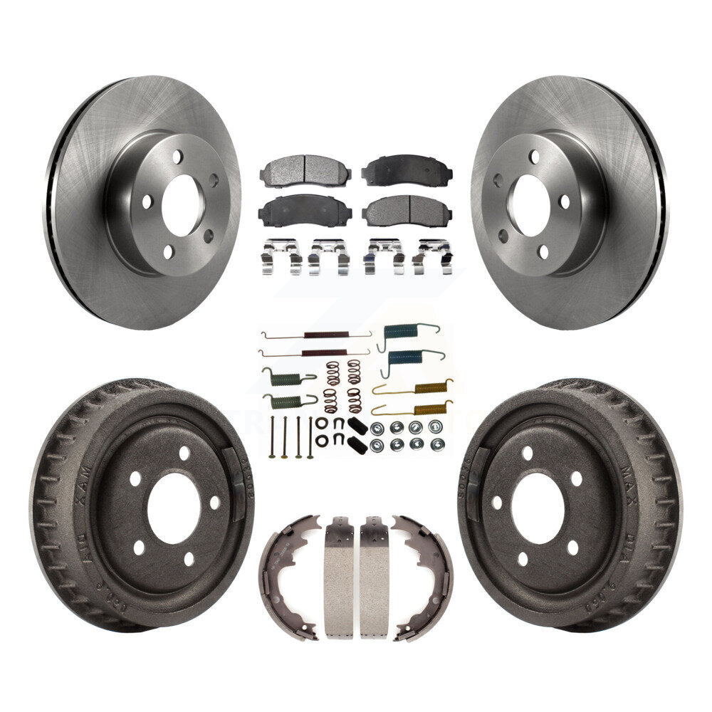Front Rear Disc Brake Rotors Semi-Metallic Pads And Drum Kit (7Pc) For Mazda B4000 K8F-103993