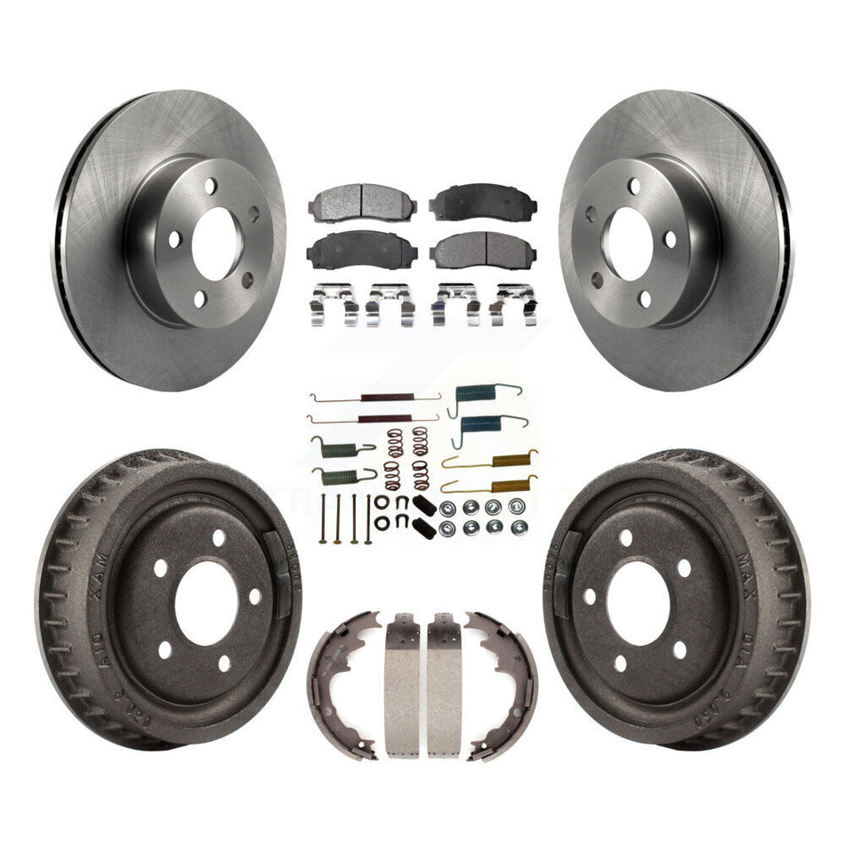 Front Rear Disc Brake Rotors Semi-Metallic Pads And Drum Kit (7Pc) For Mazda B4000 K8F-103993