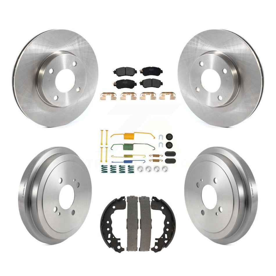 Front Rear Disc Brake Rotors Semi-Metallic Pads And Drum Kit (7Pc) For Nissan Kicks Versa K8F-103999